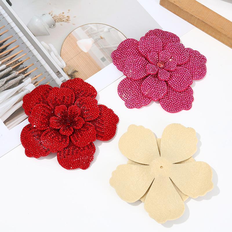 Sew On Rhinestone - 1pc Three-dimensional Camellia Rhinestone Flower Patches