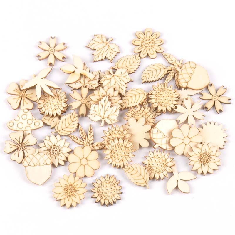 30Pcs 25-30mm Wood DIY Accesso - Craft Embellishment 评论和价格