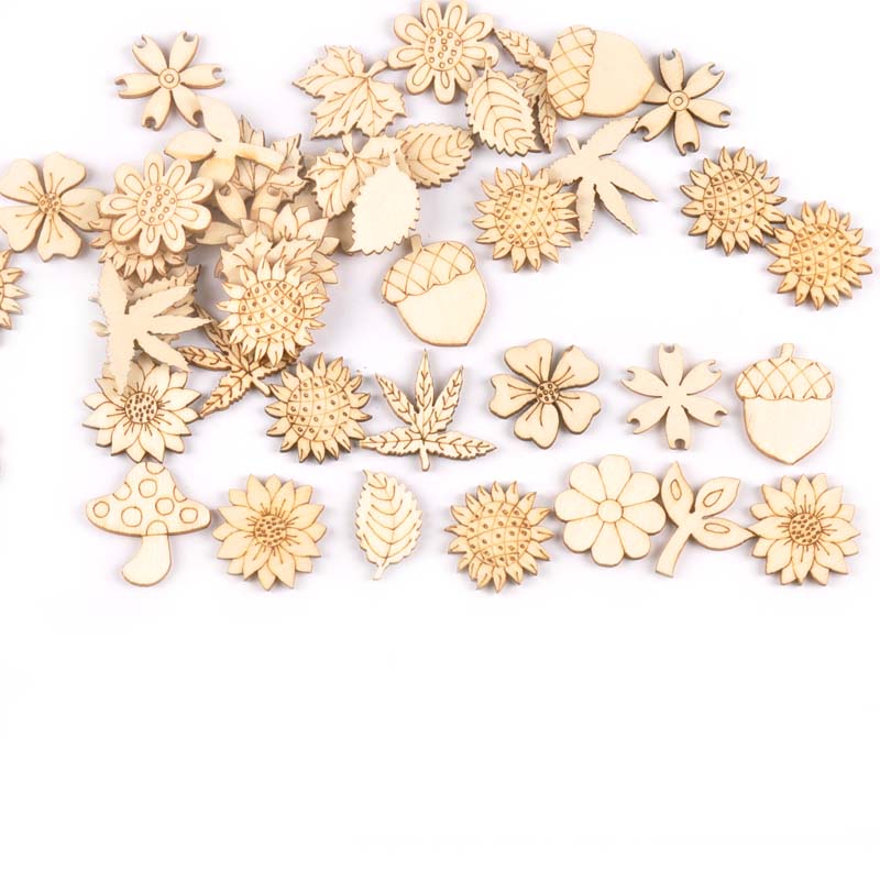 30Pcs 25-30mm Wood DIY Accesso - Craft Embellishment 评论和价格