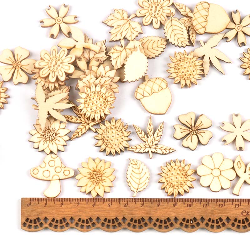 30Pcs 25-30mm Wood DIY Accesso - Craft Embellishment 评论和价格