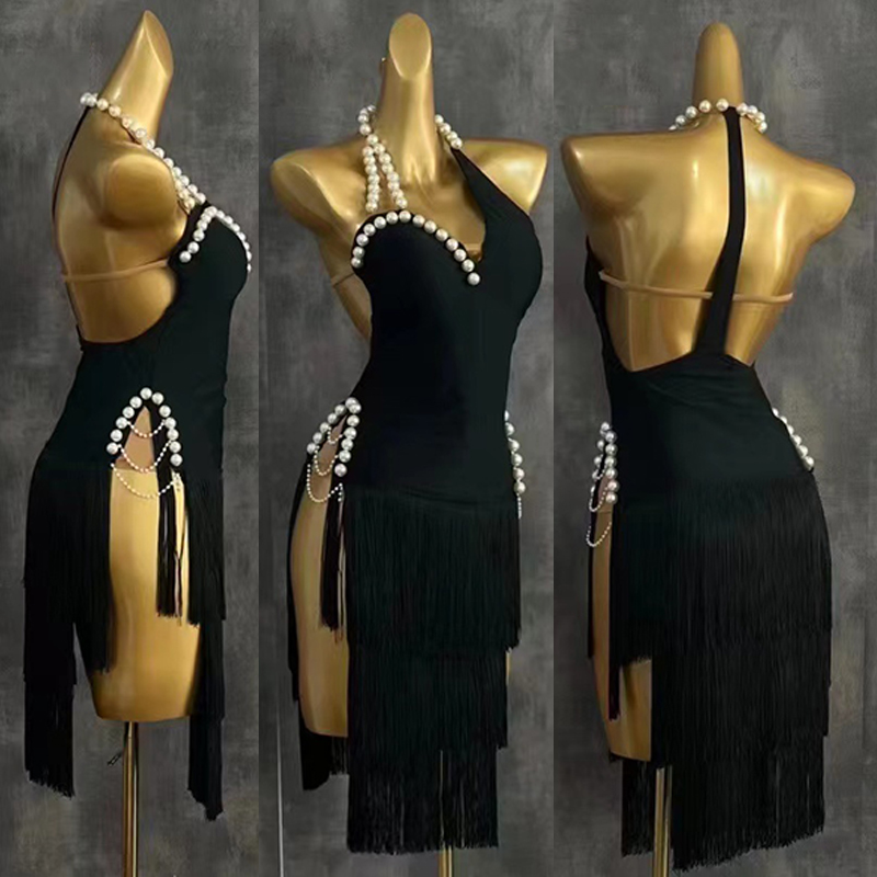 2025 High End Latin Dance Dres - Beaded Trim Fringe 评论和价格