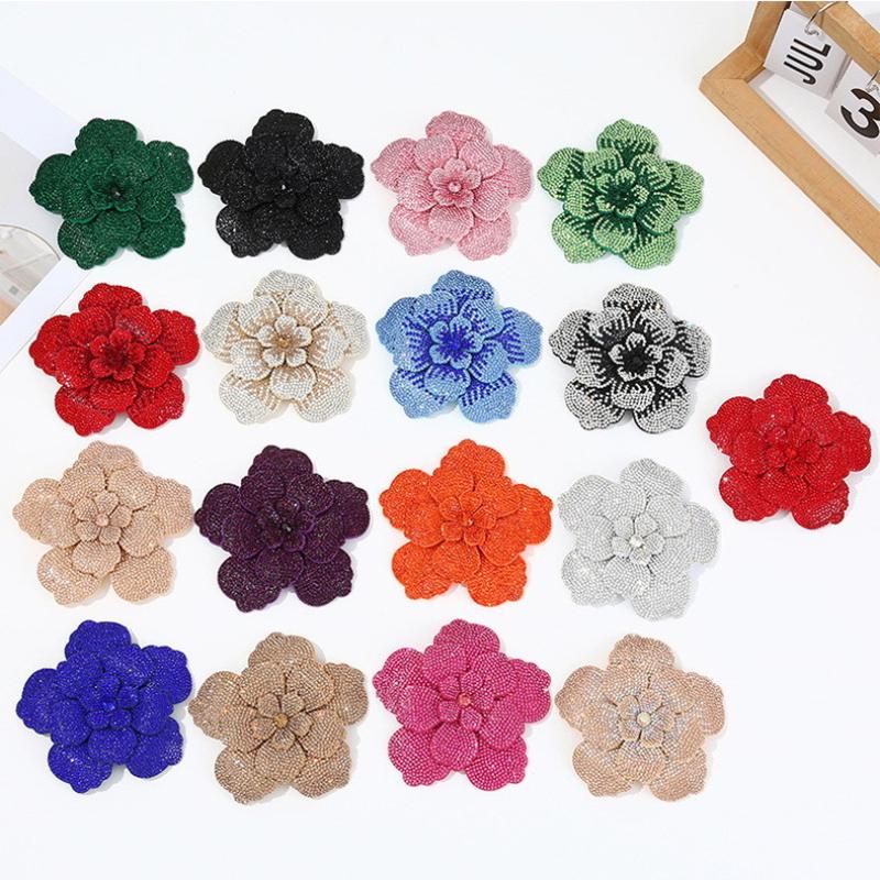 1pc Three-dimensional Camellia - Sew On Rhinestone 评论和价格