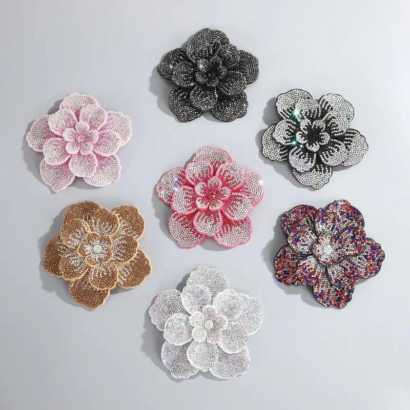 1pc Three-dimensional Camellia - Sew On Rhinestone 评论和价格