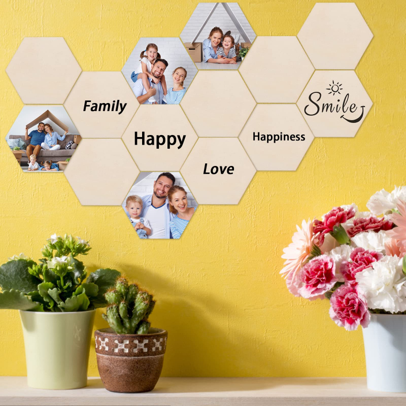 5cm Wooden Hexagon Blank Slice - Christmas Craft Embellishment 评论和价格