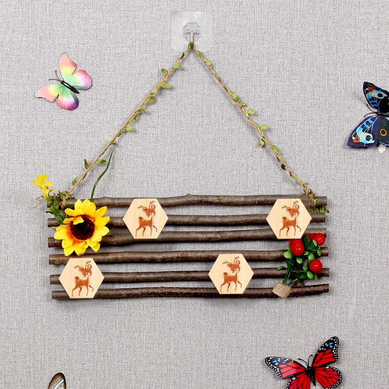 5cm Wooden Hexagon Blank Slice - Christmas Craft Embellishment 评论和价格