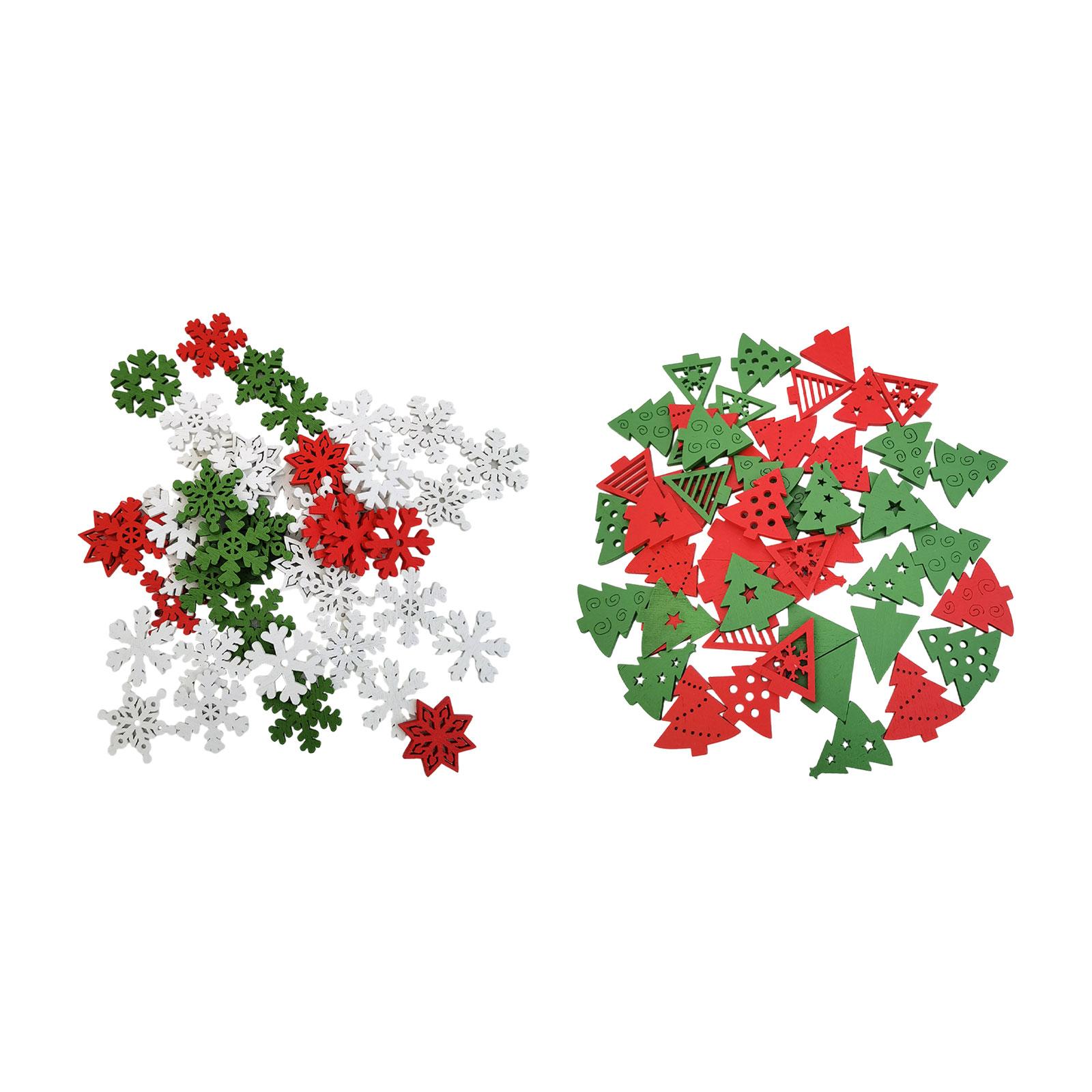 50 Pieces Wooden Christmas Emb - Christmas Craft Embellishment 评论和价格