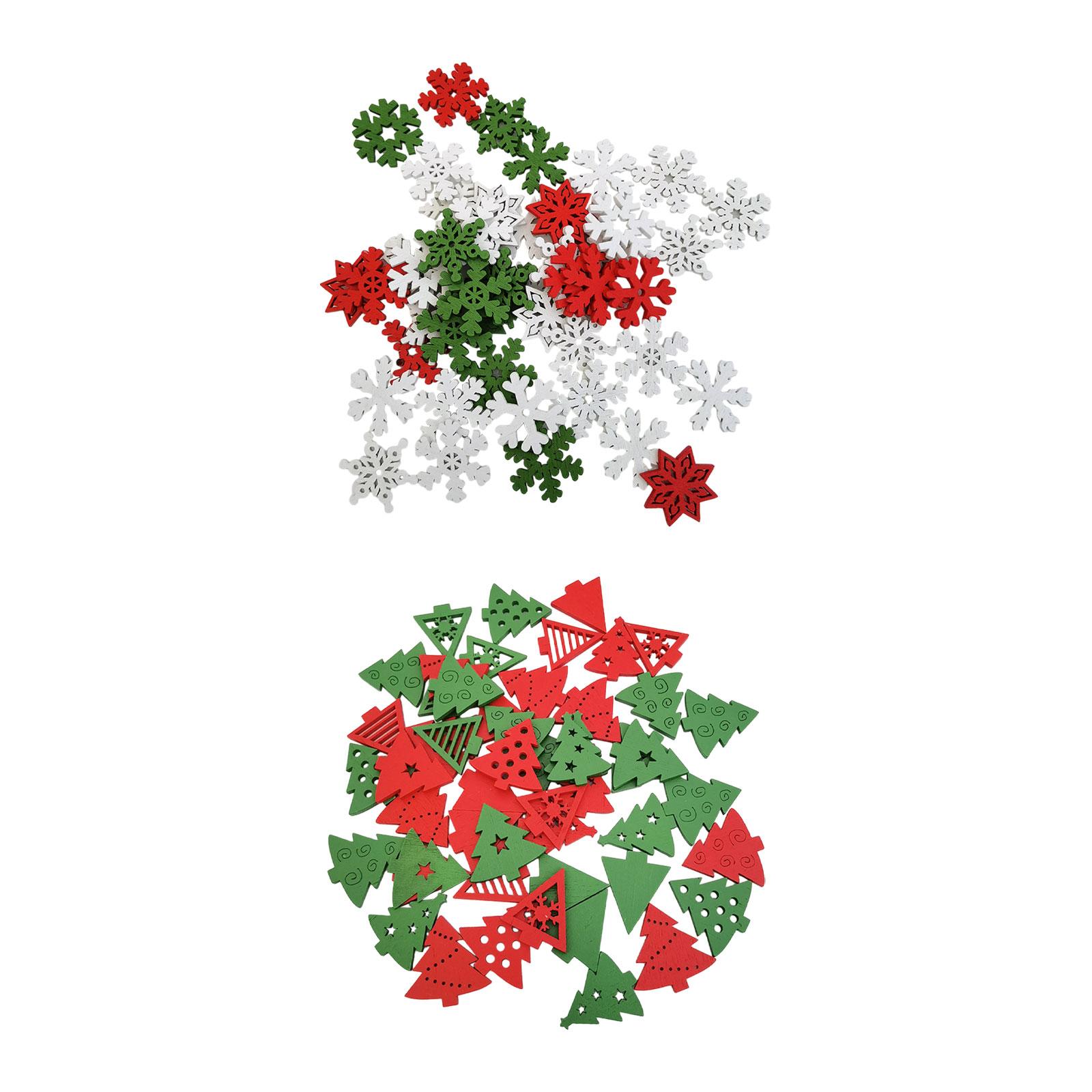 50 Pieces Wooden Christmas Emb - Christmas Craft Embellishment 评论和价格