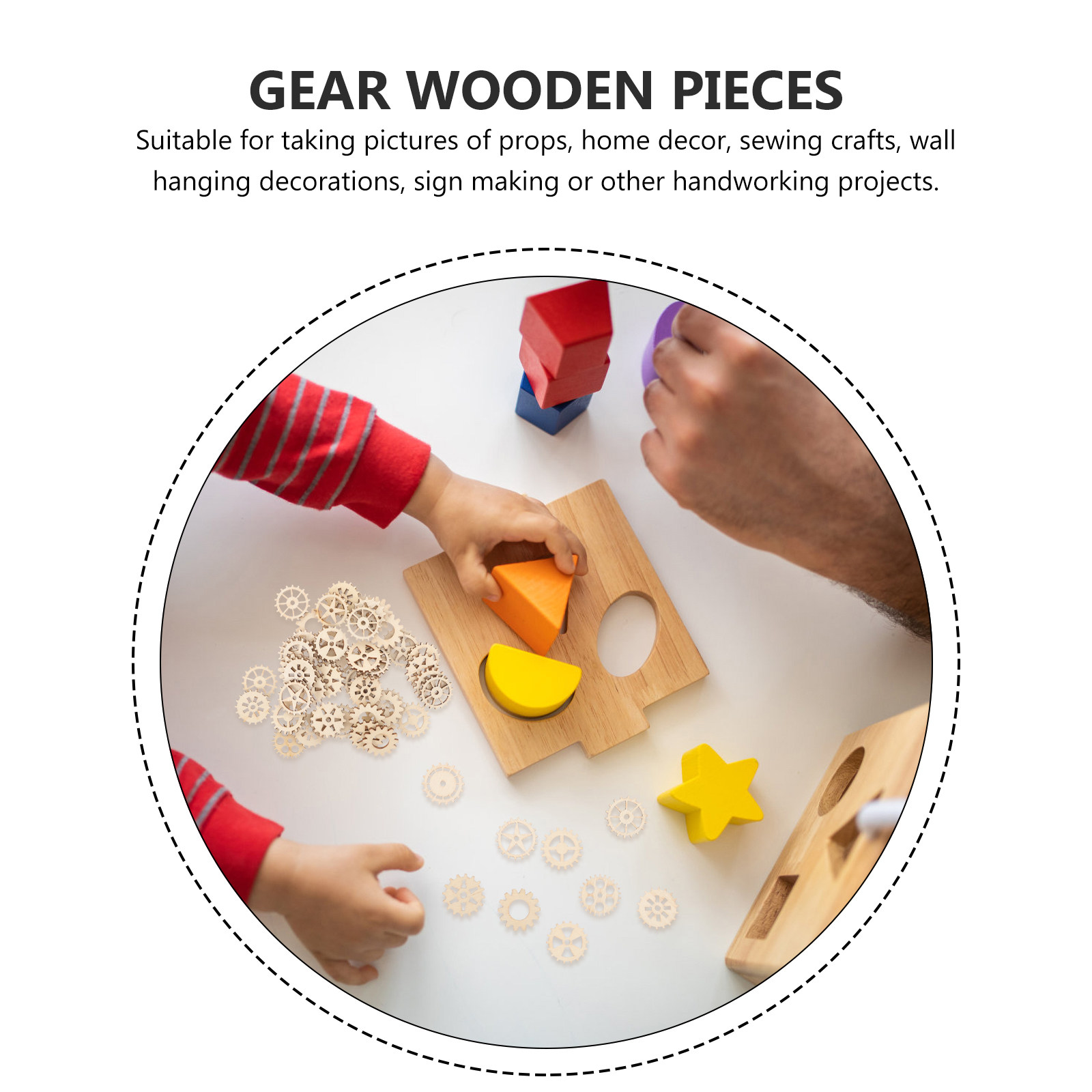 100Pcs Wood Gear Craft Pieces  - Craft Embellishment 评论和价格